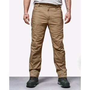 Brunt Pants Martin Double Front Straight Canvas Mens 36 (37)x32 Tan Hi Rise NWT